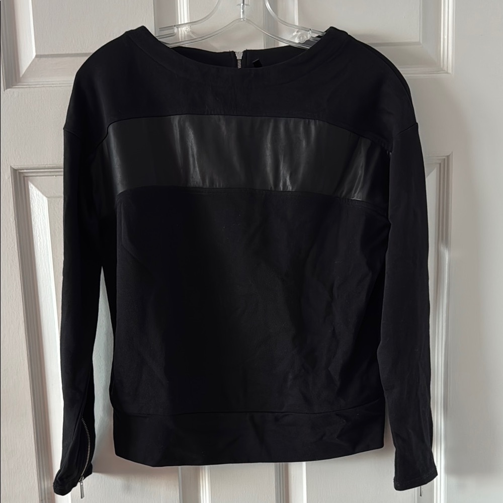 Karen Millen Sweatshirt with Faux Leather Detail